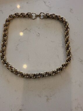 Vintage Gold Rope-Style Link Necklace - Women Jewelry 16” HEAVY